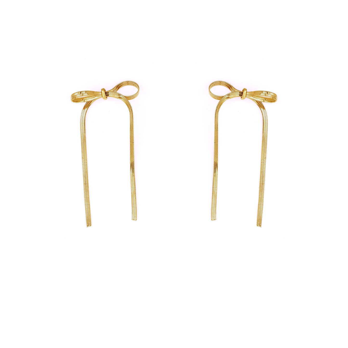 Golden Bows Drop Earrings
