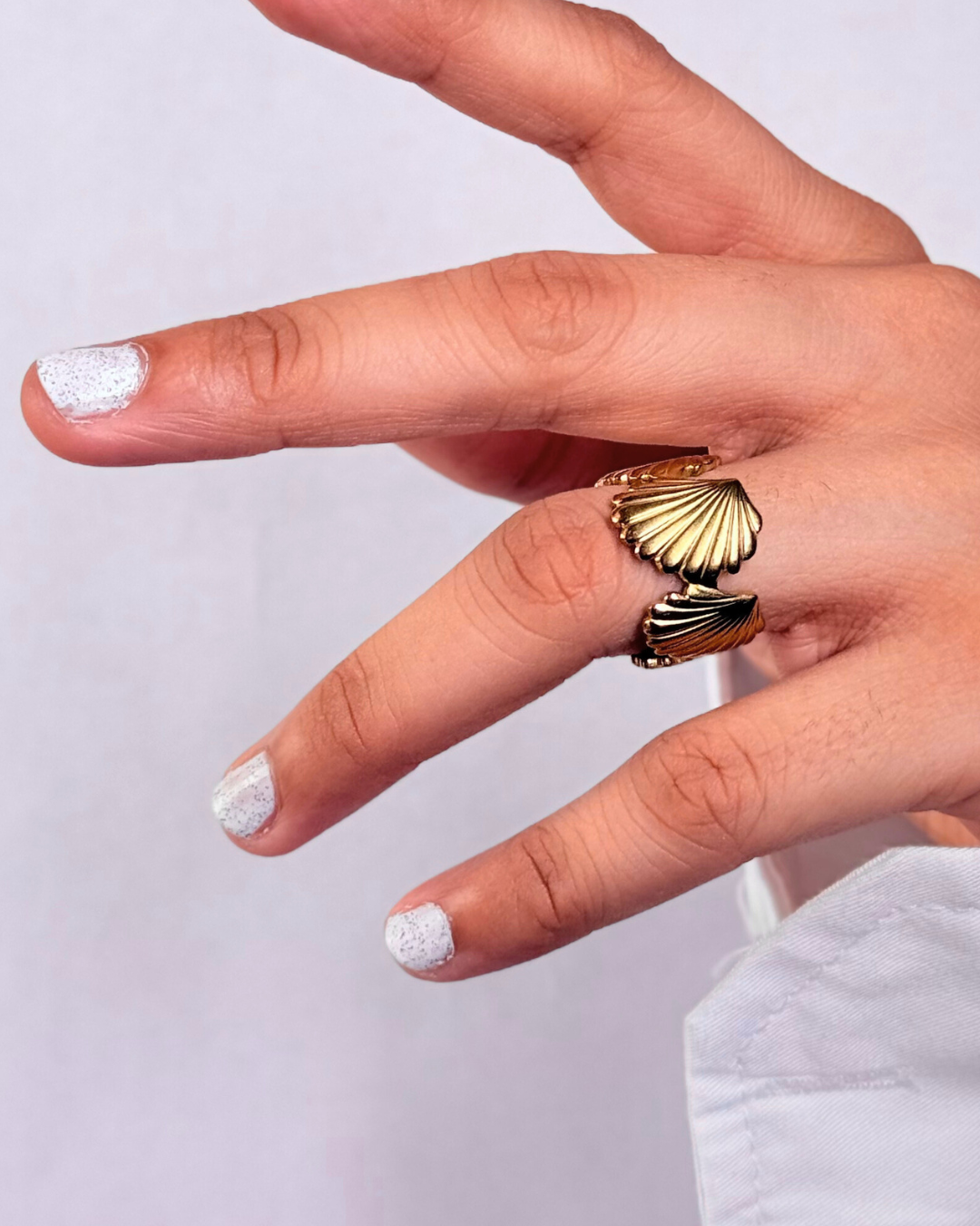 Starchic Dual-Band Gold-Tone Statement Ring for Women ✨