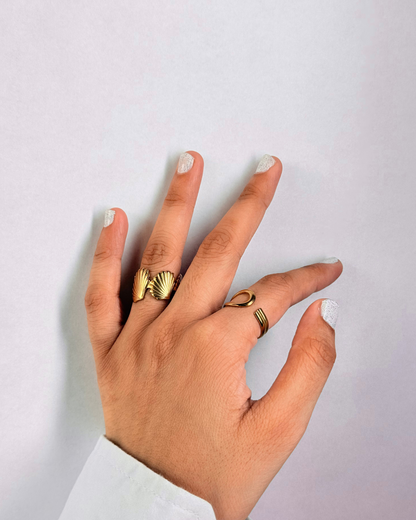 Starchic Dual-Band Gold-Tone Statement Ring for Women ✨