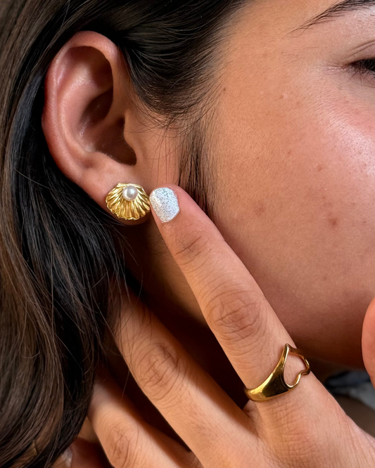 Mini Shell & Pearl Studs