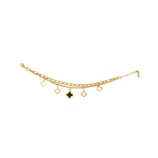 Clover Charms Layered Bracelet